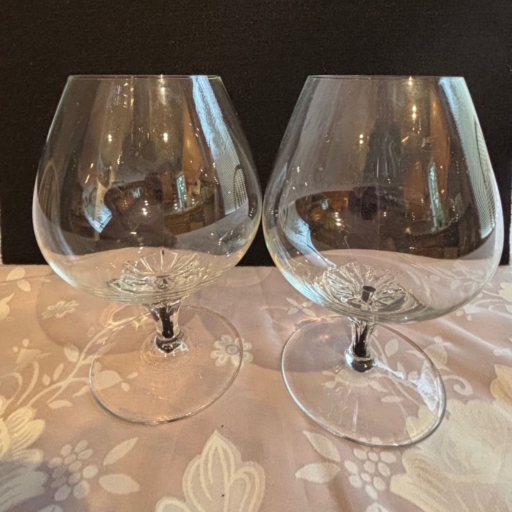 Two Belfor EXQUISITE Crystal Brandy Snifters